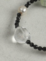 SANSUN Clear Quartz Red Agate Prehnite Black Tourmaline Bracelet - EMF Protection & Abundance - Image 8