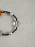 SANSUN Clear Quartz Red Agate Prehnite Black Tourmaline Bracelet - EMF Protection & Abundance - Image 6