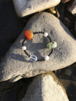 SANSUN Clear Quartz Red Agate Prehnite Black Tourmaline Bracelet - EMF Protection & Abundance - Image 2