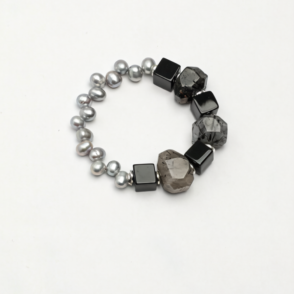SANSUN Black Hair Crystal Onyx Bracelet - Manifestation & Grounding Shadow Work