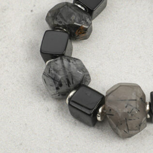 SANSUN Black Hair Crystal Onyx Bracelet - Manifestation & Grounding Shadow Work