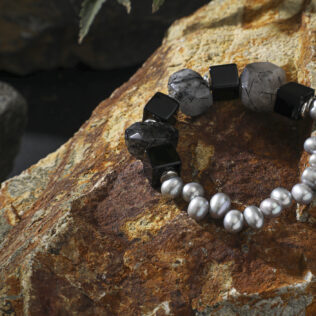 SANSUN Black Hair Crystal Onyx Bracelet - Manifestation & Grounding Shadow Work