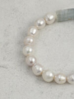 SANSUN Blue Lace Agate Rice Pearl Bracelet - Public Speaking Anxiety & Throat Chakra - Image 7
