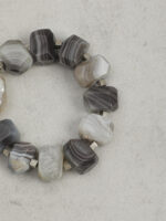 SANSUN Baroque Pearl Persian Agate Antique Silver Bracelet - Unique High End Designer - Image 6