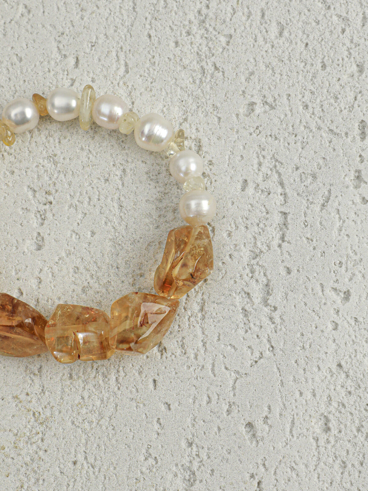 SANSUN Citrine Freshwater Pearl Bracelet - Wealth Abundance & Daily Optimism