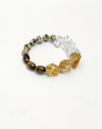 SANSUN Citrine Tiger Eye Spotted Stone Bracelet - Earth Element Stability & Grounding