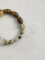 SANSUN Citrine Tiger Eye Spotted Stone Bracelet - Earth Element Stability & Grounding - Image 3