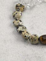 SANSUN Citrine Tiger Eye Spotted Stone Bracelet - Earth Element Stability & Grounding - Image 4