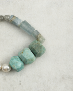 SANSUN Amazonite Moonstone Blue Lace Agate Bracelet - Water Element Emotional Release & Intuition - Image 2
