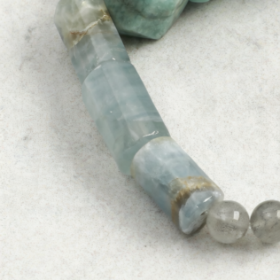 SANSUN Amazonite Moonstone Blue Lace Agate Bracelet - Water Element Emotional Release & Intuition