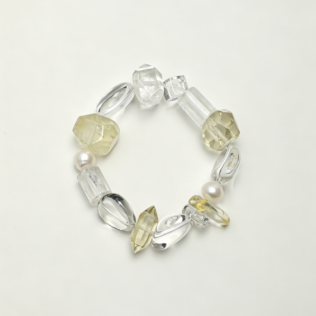SANSUN Citrine Clear Quartz Bracelet - Wealth Clarity & Manifestation