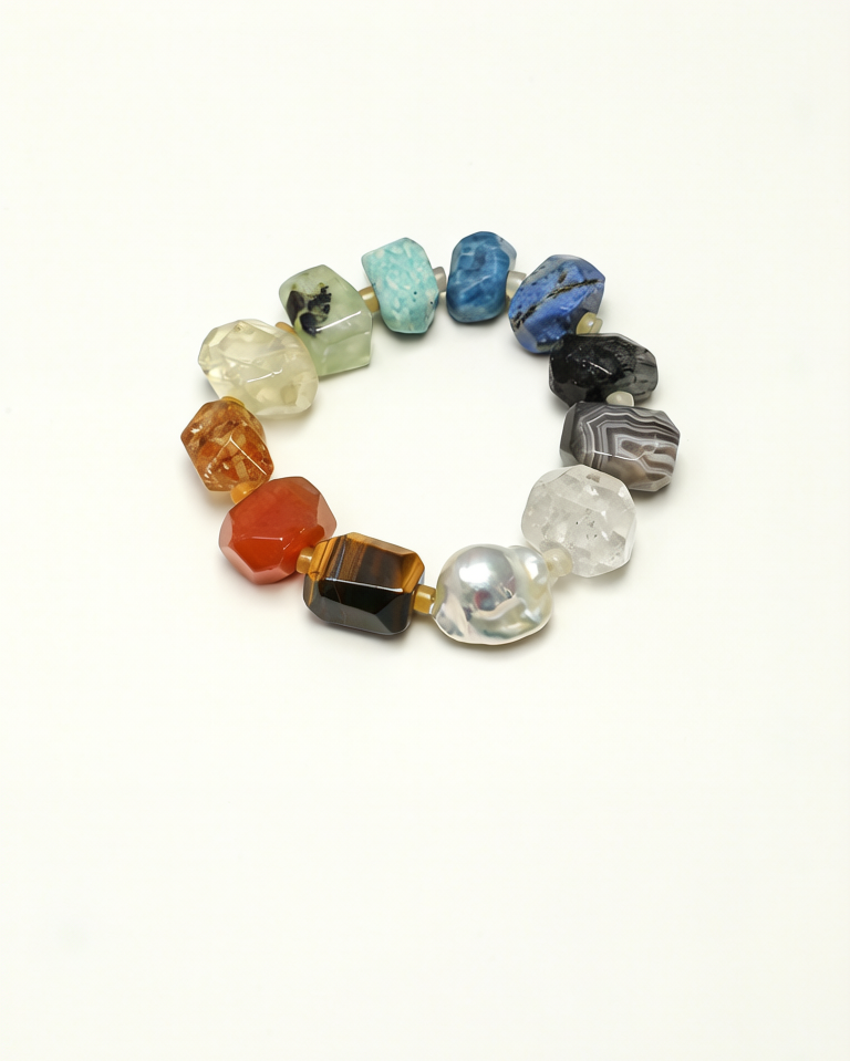 PS2508174-1 SANSUN Rainbow Crystal Freeform Bracelet - Joy Clarity & Multi-Stone Healing - Image 1