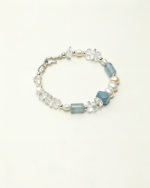 SANSUN Blue Lace Agate Crushed Quartz Engravable Bracelet - Public Speaking Anxiety Relief