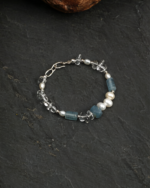 SANSUN Blue Lace Agate Crushed Quartz Engravable Bracelet - Public Speaking Anxiety Relief - Image 3