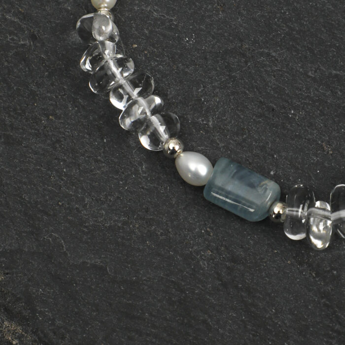 SANSUN Blue Lace Agate Crushed Quartz Engravable Bracelet - Public Speaking Anxiety Relief - Image 5