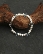 SANSUN Blue Topaz Baroque Pearl Engravable Bracelet - Honest Communication & Courage - Image 2