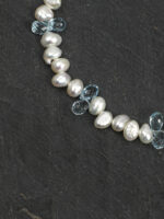 SANSUN Blue Topaz Baroque Pearl Engravable Bracelet - Honest Communication & Courage - Image 4