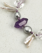 SANSUN Amethyst Clear Quartz Pearl Bracelet - Spiritual Protection & Stress Relief - Image 5