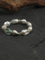 SANSUN Green Fluorite Prehnite Pearl Bracelet - Heart Chakra & Emotional Healing - Image 3