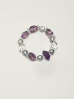 SANSUN Amethyst Clear Quartz Crushed Stone Bracelet - Stress Relief & Spiritual Clarity