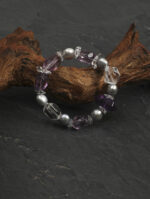 SANSUN Amethyst Clear Quartz Crushed Stone Bracelet - Stress Relief & Spiritual Clarity - Image 2