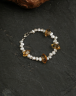 SANSUN Citrine Baroque Pearl Bracelet - Wealth Success & Optimism - Image 3