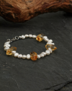 SANSUN Citrine Baroque Pearl Bracelet - Wealth Success & Optimism - Image 4