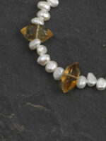 SANSUN Citrine Baroque Pearl Bracelet - Wealth Success & Optimism - Image 5