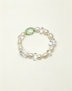 SANSUN Green Fluorite Sakura Quartz Pearl Bracelet - Focus & Mental Clarity