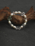 SANSUN Green Fluorite Sakura Quartz Pearl Bracelet - Focus & Mental Clarity - Image 2