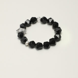 SANSUN Black Onyx Obsidian Bracelet - Protection & Grounding EMF Shield