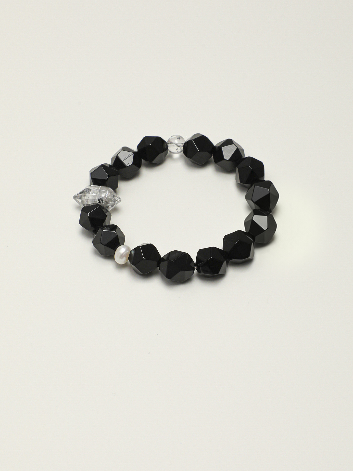 PS2508296-1 SANSUN Black Onyx Obsidian Bracelet - Protection & Grounding EMF Shield - Image 1