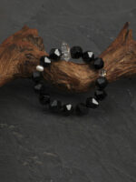 SANSUN Black Onyx Obsidian Bracelet - Protection & Grounding EMF Shield - Image 2