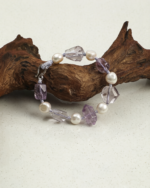 SANSUN Amethyst Clear Quartz Pearl Bracelet - Daily Spiritual Protection - Image 2