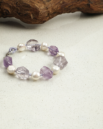 SANSUN Amethyst Clear Quartz Pearl Bracelet - Daily Spiritual Protection - Image 4
