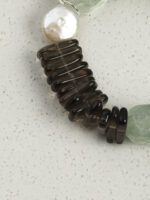 SANSUN Green Quartz Smoky Quartz Teardrop Pearl Bracelet - Heart Chakra & Grounding - Image 6