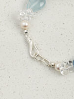 SANSUN Aquamarine Clear Quartz Crushed Ice Bracelet - Throat Chakra & Daily Calm - Image 6