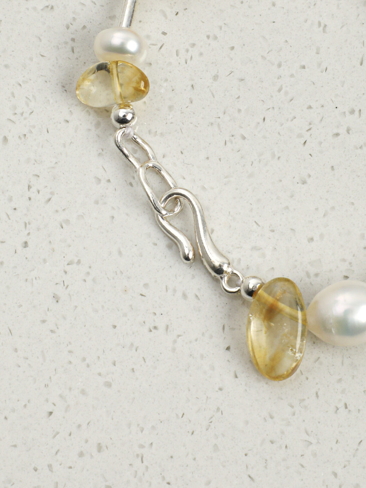 SANSUN Citrine Smoky Quartz Rice Pearl Bracelet - Wealth Manifestation & Success