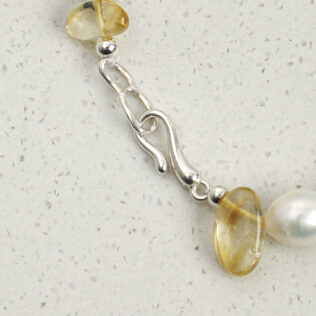 SANSUN Citrine Smoky Quartz Rice Pearl Bracelet - Wealth Manifestation & Success