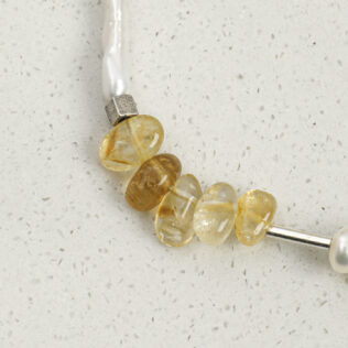 SANSUN Citrine Smoky Quartz Rice Pearl Bracelet - Wealth Manifestation & Success
