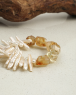SANSUN Citrine Baroque Tooth Pearl Bracelet - Creativity & Optimism Minimalist - Image 3