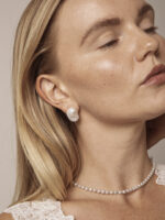 SANSUN Large Fish Tail Baroque Pearl Statement Studs - Dramatic Oversized Organic - Image 5