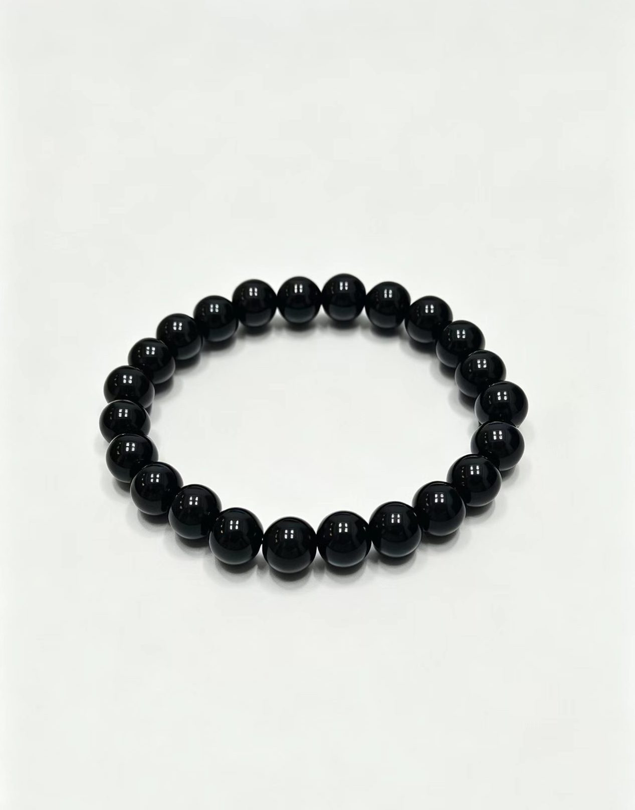 1 Natural Black Obsidian Bracelet - Image 1