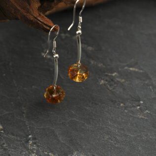 Brazilian Citrine Drop Earrings in Sterling Silver