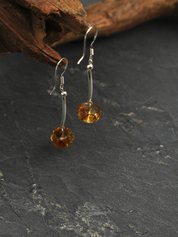 Brazilian Citrine Drop Earrings in Sterling Silver