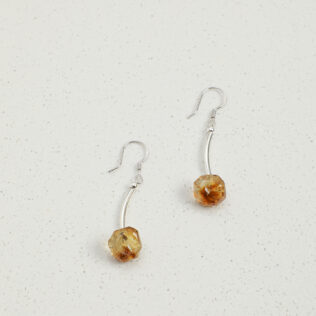 Brazilian Citrine Drop Earrings in Sterling Silver
