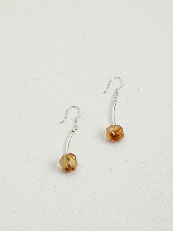Brazilian Citrine Drop Earrings in Sterling Silver
