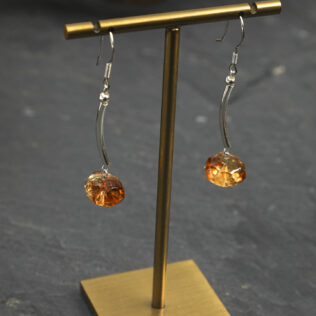 Brazilian Citrine Drop Earrings in Sterling Silver