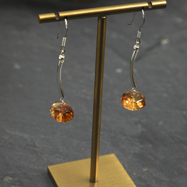 Brazilian Citrine Drop Earrings in Sterling Silver