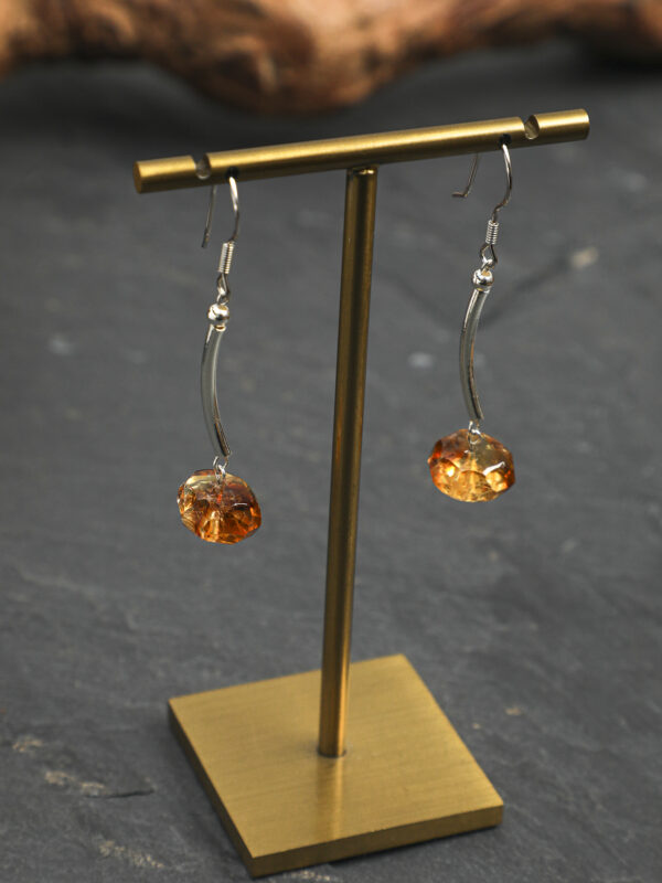 Brazilian Citrine Drop Earrings in Sterling Silver